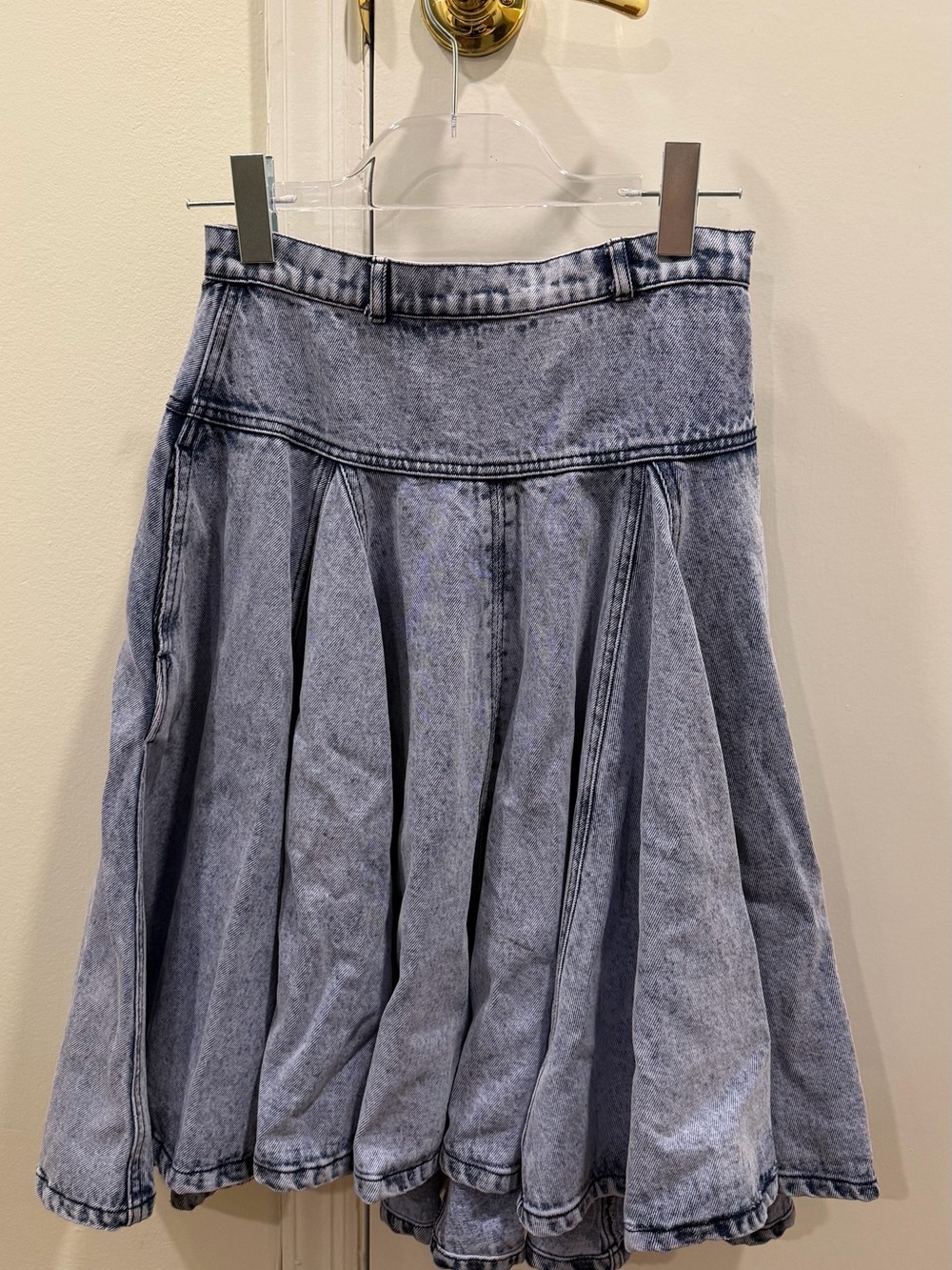 3.1 Phillip Lim Acid-Wash Denim Circle Knee Length Skirt - light denim